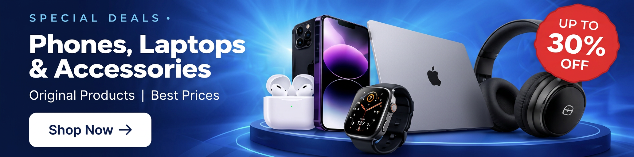 Special deals on phones, laptops and accessories, up to 30% off